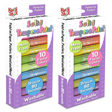 KWIK STIX Solid Tempera Paint, Pastel Tones, 10 Per Set, PK2 680